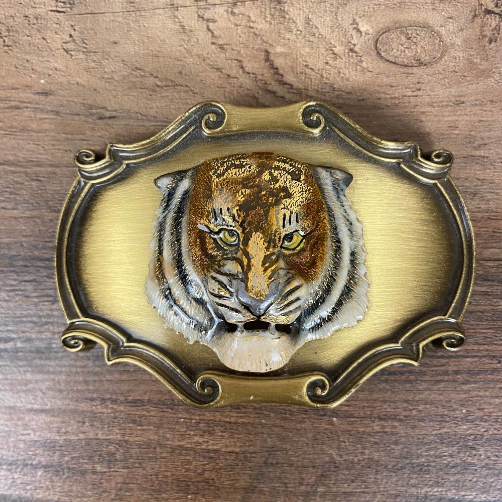 Brass Bengal Tiger Belt Buckle, Raintree Belt Buckle,… Gem